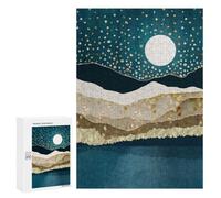 Jigsaw Puzzles for Adults 300 PCS Starlit Mountain Lake Puzzle For Teenagerss But Fun And Humorous Wishlist with Santa Claus Unique Birthday And Xmas Gifts 300 PCS