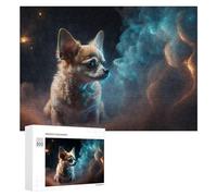 Jigsaw Puzzles for Adults 300 PCS Starry Night Chihuahua Dreamscape Jigsaws for Adults Fun Games Perfect Decoration Challenging To Complete 300 PCS
