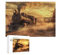 Jigsaw Puzzles for Adults 300 PCS Steam Train Desert Journey Teenagers Puzzles DIY Toys Home Decoration Unique Birthday And Xmas Gifts 300 PCS