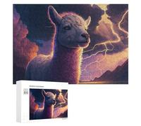 Jigsaw Puzzles for Adults 300 PCS Thunderstorm Llama Painting Teenagers Puzzles DIY Toys Home Decoration Unique Birthday And Xmas Gifts 300 PCS