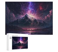 Jigsaw Puzzles for Adults 300 PCS Thunderstorm Mountain Landscape -2 Jigsaws for Adults Toy Wall Decor Perfect Decoration Challenging To Complete 300 PCS