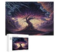 Jigsaw Puzzles for Adults 300 PCS Thunderstorm Tree Landscape -1 Teenagers Puzzles DIY Toys Home Decoration Unique Birthday And Xmas Gifts 300 PCS