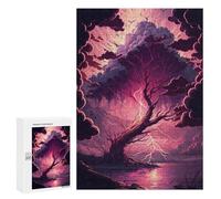 Jigsaw Puzzles for Adults 300 PCS Thunderstorm Tree Lightning Puzzle For Teenagerss But Fun And Humorous Wishlist with Santa Claus Unique Birthday And Xmas Gifts 300 PCS