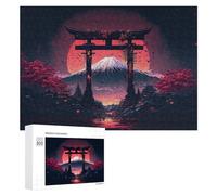 Jigsaw Puzzles for Adults 300 PCS Torii Gate And Mount Fuji at Sunset -1 Jigsaw Relaxing Games Analysis And Logic Unique Birthday And Xmas Gifts 300 PCS