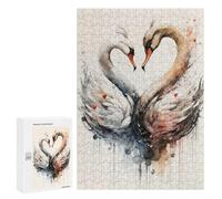 Jigsaw Puzzles for Adults 300 PCS Two Swans in Love Adult Puzzles Brain Teaser Game Presents for Women Gifts for Friends And Family 300 PCS
