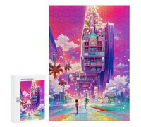 Jigsaw Puzzles for Adults 300 PCS Vibrant Future Cityscape -2 Puzzle for Adults Relax Games Difficult Hard Gifts for Friends And Family 300 PCS