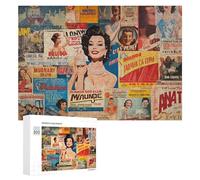 Jigsaw Puzzles for Adults 300 PCS Vintage Movie Posters Collage Jigsaw Relaxing Games Analysis And Logic Unique Birthday And Xmas Gifts 300 PCS