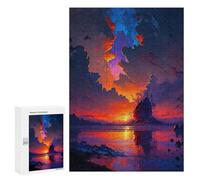 Jigsaw Puzzles for Adults 300 PCS Volcanic Sunset Reflections Adult Jigsaw Puzzle Relax Games Wall Decoration Gifts for Friends And Family 300 PCS