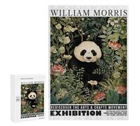 Jigsaw Puzzles for Adults 300 PCS William Morris Panda Floral Exhibition Puzzle For Teenagerss But Fun And Humorous Wishlist with Santa Claus Unique Birthday And Xmas Gifts 300 PCS