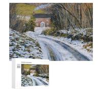 Jigsaw Puzzles for Adults 300 PCS Winter Road to The Cottage Jigsaw Relaxing Games Analysis And Logic Unique Birthday And Xmas Gifts 300 PCS