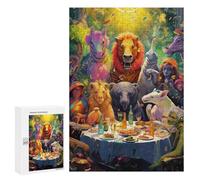 Jigsaw Puzzles for Adults 300 PCS Zoo Animals' Dinner Party Jigsaw Relaxing Games Analysis And Logic Unique Birthday And Xmas Gifts 300 PCS