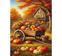 Jigsaw Puzzles for Adults 300 piece,Autumn Pumpkin Cart puzzles for adults,Classic Educational Games DIY Handwork Puzzle for Home Decor Gift