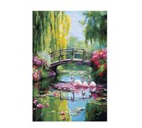 Jigsaw Puzzles for Adults 300 Piece Bridge Large Puzzle Swan, Difficult Challenging Family Games for The Whole for Women, Wooden Jigsaws with Gift Box Packaging, Home Room Decor 38x26cm D-1722