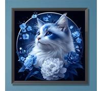Jigsaw Puzzles for Adults 300 piece Fantasy Blue Cat, 300 Piece Difficult jigsaw puzzles for adults, Challenging Jigsaws 300 pieces, Puzzle Game for The Whole for Women, Gifts for Men 35x35cm
