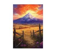 Jigsaw Puzzles for Adults 300 Piece Farm Large Puzzle Mountain, Difficult Challenging Family Games for The Whole for Women, Wooden Jigsaws with Gift Box Packaging, Home Room Decor 38x26cm D-1616