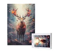 Jigsaw Puzzles for Adults 300 Piece Flower Jigsaw Puzzles for Adults with Gift Box 40x28 cm, Wooden Puzzle Deer Challenging Puzzle Games Home Decoration, for The Whole Family,p1019t