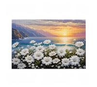 Jigsaw Puzzles for Adults 300 Piece Flower Large Puzzle Sunset, Difficult Challenging Family Games for The Whole for Women, Wooden Jigsaws with Gift Box Packaging, Home Room Decor 38x26cm D-61