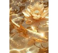 Jigsaw Puzzles for Adults 300 Piece Golden Koi Lotus, Jigsaws 300 pieces for adults Family Activity, Challenging puzzles Games, Colourful, Beautiful Decoration Puzzle