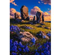 Jigsaw Puzzles for Adults 300 Piece jigsaw puzzles for Adult Educational Game Challenge Toy 300 Pieces Puzzle Challenging Games for The Whole for adults,Field Stones Flowers puzzle Gifts