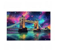 Jigsaw Puzzles for Adults 300 Piece London Bridge Large Puzzle Landscape, Difficult Challenging Family Games for The Whole for Women, Wooden Jigsaws with Gift Box Packaging, Room Decor 38x26cm D-248