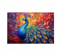 Jigsaw Puzzles for Adults 300 Piece Peacock Large Puzzle Animal, Difficult Challenging Family Games for The Whole for Women, Wooden Jigsaws with Gift Box Packaging, Home Room Decor 38x26cm D-702