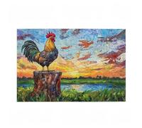 Jigsaw Puzzles for Adults 300 Piece Retro Large Puzzle Chicken, Difficult Challenging Family Games for The Whole for Women, Wooden Jigsaws with Gift Box Packaging, Home Room Decor 38x26cm D-195