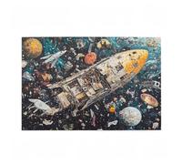 Jigsaw Puzzles for Adults 300 Piece Space Large Puzzle Retro, Difficult Challenging Family Games for The Whole for Women, Wooden Jigsaws with Gift Box Packaging, Home Room Decor 38x26cm D-232