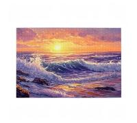 Jigsaw Puzzles for Adults 300 Piece Sunset Large Puzzle Ocean, Difficult Challenging Family Games for The Whole for Women, Wooden Jigsaws with Gift Box Packaging, Home Room Decor 38x26cm D-389