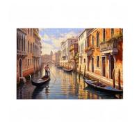 Jigsaw Puzzles for Adults 300 Piece Venice Large Puzzle Boat, Difficult Challenging Family Games for The Whole for Women, Wooden Jigsaws with Gift Box Packaging, Home Room Decor 38x26cm D-252