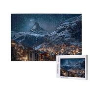 Jigsaw Puzzles for Adults 300 Piece Winter Jigsaw Puzzles for Adults with Gift Box 40x28 cm, Wooden Puzzle Small Town Challenging Puzzle Games Home Decoration, for The Whole Family,p609t