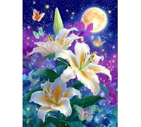 Jigsaw Puzzles for Adults 300 Pieces Beautiful White Lilies, 40x28cm 300 pieces puzzles for adults, Educational Game Challenge Toy, Impossible Puzzle for Family Activity