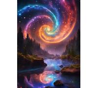Jigsaw Puzzles for Adults 300 pieces,Colorful Starry Sky Reflections puzzles for adults,Classic Educational Games DIY Handwork Puzzle for Home Decor Gift