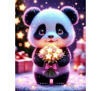 Jigsaw Puzzles For Adults 300 Pieces Cute Panda Flowers puzzles 300 pieces for adults Teenagers Challenge Toy Educational Games Home Decoration Puzzle Gifts 38x26 cm/300pcs