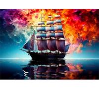 Jigsaw Puzzles for Adults 300 pieces,Fantasy Sailboat puzzles for adults,Classic Educational Games DIY Handwork Puzzle for Home Decor Gift