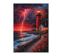 Jigsaw Puzzles for Adults 300 Pieces Lighthouse Scenery, Challenge High Difficulty, Educational Games Impossible Puzzle, Puzzles for Adults 300 Piece