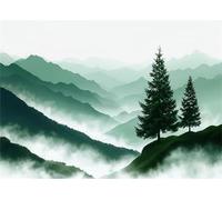 Jigsaw Puzzles for Adults 300 pieces,Misty Mountain Trees puzzles for adults,Classic Educational Games DIY Handwork Puzzle for Home Decor Gift