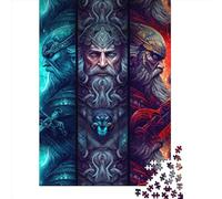 Jigsaw Puzzles for Adults 300 Pieces Norse Gods Puzzle Game Creative Wooden Puzzles Birthday Good Gift for Adults Parents And Friends 300pcs (40x28cm)