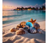 Jigsaw Puzzles for Adults 300 Pieces,Seashells Beach jigsaw Puzzle 14x14 inch Challenging puzzles,DIY Puzzles for Home Decoration,Family Puzzle Perfect for Game