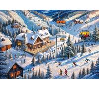 Jigsaw Puzzles for Adults 300 Pieces,Ski Resort Scenery puzzles for adults,Classic Educational Games DIY Handwork Puzzle for Home Decor Gift