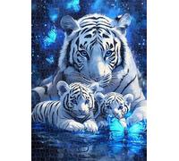 Jigsaw Puzzles For Adults 300 Pieces White Tigers Butterfly puzzles 300 pieces for adults Teenagers Challenge Toy Educational Games Home Decoration Puzzle Gifts 38x26 cm/300pcs