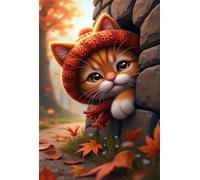 Jigsaw Puzzles for Adults 300, Puzzles for Adults Animal Cat Autumn, Challenging Difficult Logic Puzzle, Puzzle 300 Pieces for Adult 15.6 x 11 inch