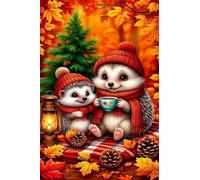 Jigsaw Puzzles for Adults 300, Puzzles for Adults Animal Hedgehog Leaves, Challenging Difficult Logic Puzzle, Puzzle 300 Pieces for Adult 15.6 x 11 inch