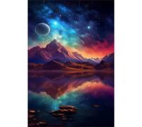 Jigsaw Puzzles for Adults 300 Starry Sky Mountain Lake Puzzle Impossible Hard Difficult Challenging Puzzle for Adults 300 Piece Puzzle Games 15 x 10.2 inch