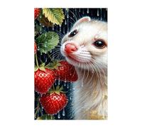 Jigsaw Puzzles for Adults 300 Strawberry Otters, Challenge Educational Game, Impossible High Difficult Jigsaw Puzzles for Adults, Puzzle 300 Pieces