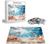 Jigsaw Puzzles for Adults 3000 Dolphin Jigsaw Puzzle, Family Puzzle Game Christmas Birthday Gifts, Beach Jigsaws Puzzles 3000 Pieces for Adults, Home Party Activity for Teenage Boys 14-16 Years B-3525
