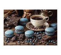 Jigsaw Puzzles for Adults 3000 Piece, 3000 Piece Macarons Jigsaw Puzzles for Adults, Challenging Coffee Jigsaws for the Whole Family, Wooden Puzzle for Home Decor, Gifts for Women and Men, -8194