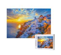 Jigsaw Puzzles for Adults 3000 Piece Aegean Sea Jigsaw Puzzles for Adults with Gift Box 81x122cm,Wooden Puzzle Landscape Challenging Puzzle Games Home Decoration,Gifts for The Whole Family,p182t