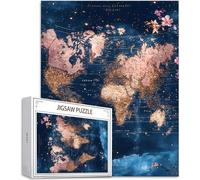 Jigsaw Puzzles for Adults 3000 Piece Challenging Game Toys, 3000 Piece Jigsaw Puzzles for Adults Blue, Impossible Puzzle World Map Fun Theme Puzzle Classic Educational Games, Gifts for Men H-8160