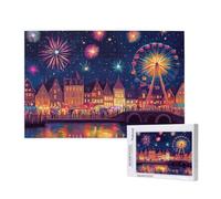 Jigsaw Puzzles for Adults 3000 Piece City Jigsaw Puzzles for Adults with Gift Box 81x122 cm, Wooden Puzzle Landscape Challenging Puzzle Games Home Decoration, for The Whole Family,p697t