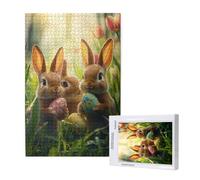 Jigsaw Puzzles for Adults 3000 Piece Easter Jigsaw Puzzles for Adults with Gift Box 81x122 cm, Wooden Puzzle Rabbit Challenging Puzzle Games Home Decoration, for The Whole Family,p1241t